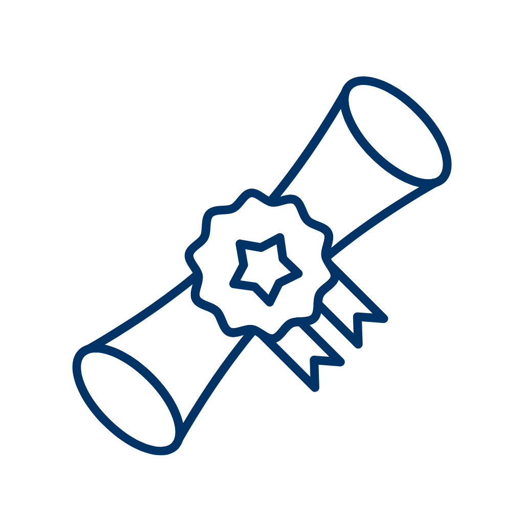 Doctoral students blue icon