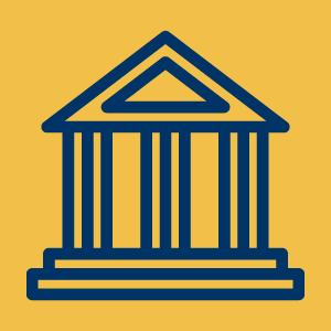 Law building blue icon