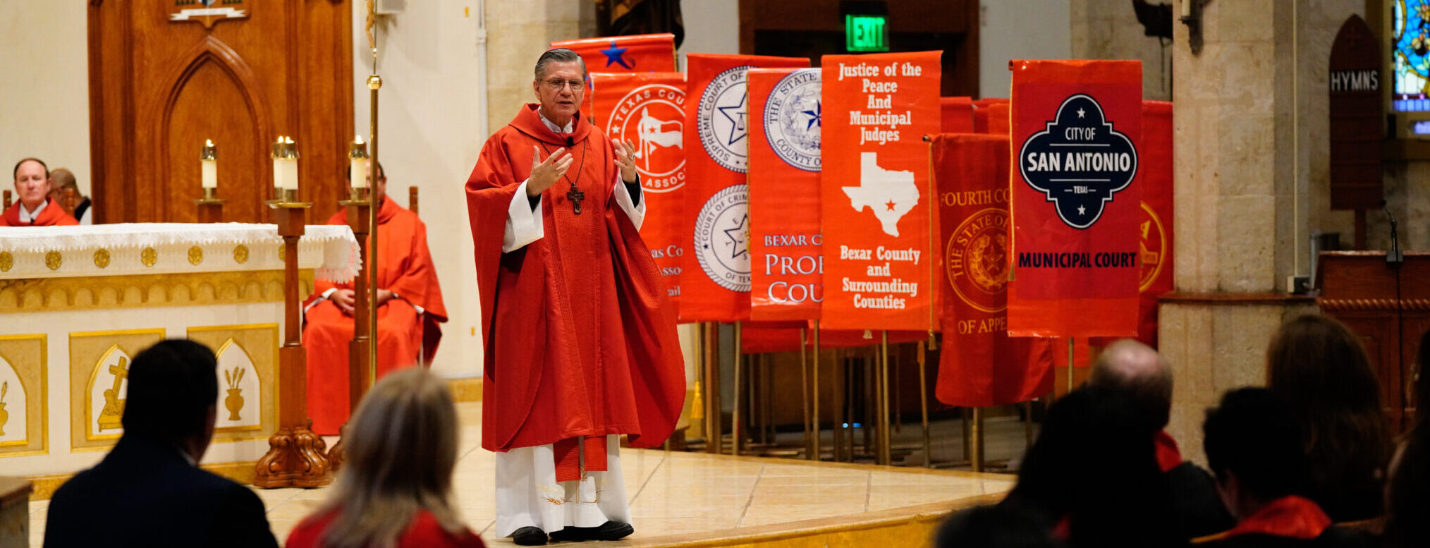 Archbishop Gustavo gives a homily during Red Mass.